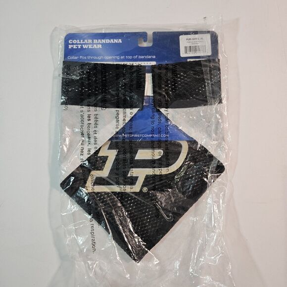 Pets First Collegiate Purdue Boilermakers Reversible Dog Collar Bandana L / XL - Picture 3 of 4